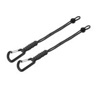 YOKIVE 2 Pcs Paracord Keychain with Clip, Men & Women Braided Lanyard Ring Hooks Adjustable Buckles | Great for Home Key, Camp Hike Backpacks (Black)