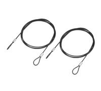 YOKIVE 2 Pcs Safety Cable Locks, Stainless Steel Security Wire Ropes with Double Loop | Great for Homes Doors Fences (Black, 3.3=Ft, 2mm Dia)