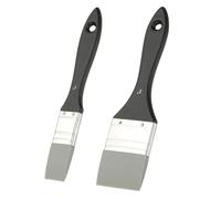 YOKIVE 2 Pcs Silicone Painting Brush, Painting Color Shaper Tool Flat Flexible Acrylic Water Based Painting Tool Great for Move and Remove Acrylic Paints, (Black Grey, 1/2-Inch)