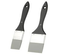 YOKIVE 2 Pcs Silicone Painting Brush, Painting Color Shaper Tool Flat Flexible Acrylic Water Based Painting Tool Great for Move and Remove Acrylic Paints, (Black Grey, 1.5/2.3-Inch)