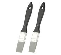 YOKIVE 2 Pcs Silicone Painting Brush, Painting Color Shaper Tool Flat Flexible Acrylic Water Based Painting Tool Great for Move and Remove Acrylic Paints, (Black Grey, 1-Inch)