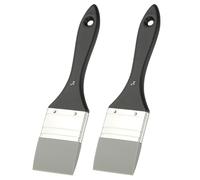 YOKIVE 2 Pcs Silicone Painting Brush, Painting Color Shaper Tool Flat Flexible Acrylic Water Based Painting Tool Great for Move and Remove Acrylic Paints, (Black Grey, 2-Inch)