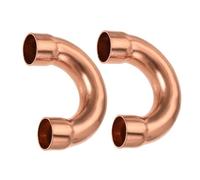YOKIVE 2 Pcs U Shape Copper Fitting, Plumbing 180 Degree Elbow Copper Tube Pipe Fitting Welding Joint Connector, Great for HVAC, Air Conditioner (1/2" ID)