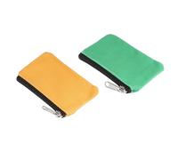 YOKIVE 2 Pcs Zipper Coin Purse Pouch, Canvas Mini Pouch Wallet Coin Purse with Zipper, Small Portable, Great for Men Women (Yellow Green, 3 x 5-Inch)