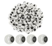 YOKIVE 200 Pcs 10mm Evil Eye Beads, Resin Turkish Evil Eye Charm Handmade Round Beads Loose Spacer Beads Great for DIY Art Craft Bracelet Necklace Earrings Making (White)