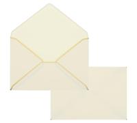 YOKIVE 200Pcs A7 Envelopes, Self Adhesive V Flap Mailing Envelopes with Gold Border, Quick Self Seal, Great for Cards Postcard (Champagne, 5 x 7-Inch)