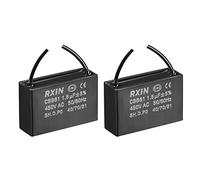 YOKIVE 2Pcs Ceiling Fan Capacitor CBB61, Metallized Polypropylene Film Capacitor Great for Fans Pumps Motors Running (1.5uF 450V AC 2 Wires 50/60Hz)