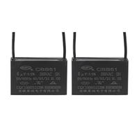 YOKIVE 2Pcs Ceiling Fan Capacitor CBB61, Metallized Polypropylene Film Capacitor Great for Fans Pumps Motors Running (6uF 250V AC 2 Wires 50/60Hz)