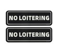 YOKIVE 2Pcs No Loitering Sign, Door Sign, Acrylic Self Adhesive Door Sign with Bigger Letters, Great for Office and Business Areas (Black, 6 Inch)