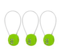 YOKIVE 3 Pack Combination Locks, 3 Digit Outdoor Waterproof Code Padlock | Wire Rope Locks Great for Luggage, Gym Lockers, Bicycles, Backpacks (Green, 7.8-Inch)