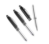 YOKIVE 3 Pcs Ballpoint Pen with Stylus Tip and LED Flashlight, 3 in 1 Black Ink Metal Shell Pen 1.0mm Pen Tip, Great for Touch Screens, Office, Home, Writing, Drawing (125mm, Black)