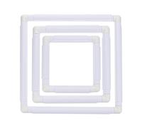 YOKIVE 3 Pcs Embroidery Hoops Frame, Rectangle Cross Stitch Hoop Ring Imitated Wood Circle Fast Great for DIY Embroidery Art Craft Sewing and Hanging, White