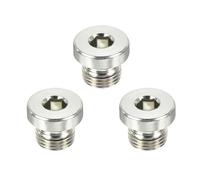 YOKIVE 3 Pcs M10 x 1 Pipe Plug, Male Thread Internal Hex Head Socket Pipe Fitting Plug | Pipe Accessories, Great for Terminate Pipe Ends (Silver)