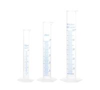 YOKIVE 3 Pcs Measuring Cylinder, Plastic Graduated Cylinder, Multipurpose, Great for DIY, Science Lab, (Clear White, 10ml 25ml 50ml)