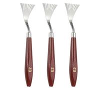 YOKIVE 3 Pcs Stainless Steel Palette Knife, No.2 Professional Art Spatula Oil Painting Accessories Color Mixing Scraper with Wood Handle, Great for Canvas Acrylic (Red Brown, 6.3-Inch)