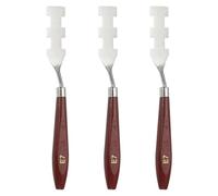 YOKIVE 3 Pcs Stainless Steel Palette Knife, No.7 Professional Art Spatula Oil Painting Accessories Color Mixing Scraper with Wood Handle, Great for Canvas Acrylic (Red Brown, 7.64-Inch)