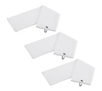 YOKIVE 3 Pcs Tri-Fold Golf Towels, Golf Club Waffle Pattern Towels with D Clip for Golf Balls Lovers (White, 12x12-Inch)