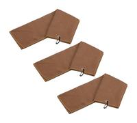 YOKIVE 3 Pcs Tri-Fold Golf Towels, Golf Club Waffle Pattern Towels with D Clip for Golf Balls Lovers (Brown, 12x12-Inch)