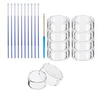 YOKIVE 35mm High Borosilicate Glass Petri Dishes with Lid, 10 Pcs Petri Plates Autoclavable Tissue Culture Dishes with Inoculation Loop and Stick for Cultivation Science Laboratory