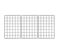 YOKIVE 3Pcs Iron Wire Grid Panel, Decorative Panels Board | Photo Pictures Display Holders Hanging Frame for Home Office (Black, 16"x12")