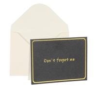 YOKIVE 3x4 Don't forget me Cards, 20 Pcs, Black, Small Greeting Card Blank Cards and Envelopes Minimalist Gold Border for Friends Business Adult Men Woman Gift Party Wedding