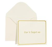 YOKIVE 3x4 Don't forget me Cards, 20 Pcs, White, Small Greeting Card Blank Cards and Envelopes Minimalist Gold Border for Friends Business Adult Men Woman Gift Party Wedding