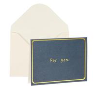 YOKIVE 3x4 For you Cards, 20 Pcs, Navy Blue, Small Greeting Card Blank Cards and Envelopes Minimalist Gold Border for Friends Business Adult Men Woman Gift Party Wedding