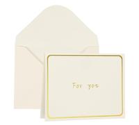 YOKIVE 3x4 For you Cards, 20 Pcs, White, Small Greeting Card Blank Cards and Envelopes Minimalist Gold Border for Friends Business Adult Men Woman Gift Party Wedding