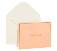 YOKIVE 3x4 Good luck Cards, 20 Pcs, Pink, Small Greeting Card Blank Cards and Envelopes Minimalist Gold Border for Friends Business Adult Men Woman Gift Party Wedding