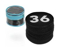 YOKIVE 4 Inch Carpet Spot Markers, 36Pcs Circle Floor Sit Dots with Numbers 1-36 Line Up Carpet Spots with Bag for Teacher, Black