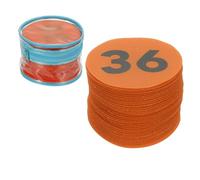 YOKIVE 4 Inch Carpet Spot Markers, 36Pcs Circle Floor Sit Dots with Numbers 1-36 Line Up Carpet Spots with Bag for Teacher, Orange