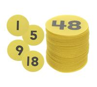 YOKIVE 4 Inch Carpet Spot Markers, 48Pcs Circle Floor Sit Dots with Numbers 1-48 Line Up Carpet Spots for Teacher, Yellow