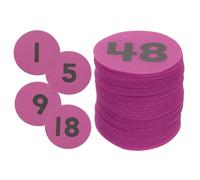 YOKIVE 4 Inch Carpet Spot Markers, 48Pcs Circle Floor Sit Dots with Numbers 1-48 Line Up Carpet Spots for Teacher, Rose Red