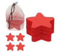 YOKIVE 4 Inch Carpet Spot Markers, 48Pcs Star Floor Dots Markers with Bag Carpet Spots for Decoration Teacher Supplies, Red