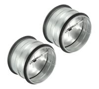 YOKIVE 4-inch HVAC Backdraft Damper, 2 Pcs One-Way Airflow Duct Draft Stopper with Spring-Loaded Folding Blades Inline Fan Vent, Great for Range Hoods Air Ventilation System (Silver Tone)