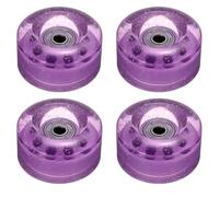 YOKIVE 4 Pcs Roller Wheels, 82A Skate Roller Replacement with Bearings Skateboard Replace, Great for Outdoor Indoor (Shine Purple, 1.3 x 2.3)