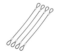 YOKIVE 4 Pcs Safety Cable Locks, Stainless Steel Security Wire Rope with Double Loops | Great for Outdoor, Luggage Locks (Black, 8-Inch)