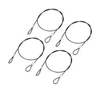 YOKIVE 4 Pcs Safety Cable Locks, Stainless Steel Security Wire Ropes with Double Loop | Great for Homes Doors Fences (Black, 2=Ft, 2mm Dia)