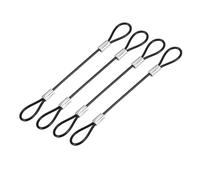 YOKIVE 4 Pcs Safety Cable Locks, Stainless Steel Security Wire Ropes with Double Loop | Great for Homes Doors Fences (Black, 5-Inch, 2mm Dia)