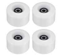YOKIVE 4 Pcs Skateboard Wheels with Bearing, 80A Skate Scooters Replacement, Great for Skateboarding, Outdoor Street Sports (White, 55mm OD)