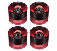 YOKIVE 4 Pcs Skateboard Wheels with Bearing, 80A Skate Scooters Replacement, Great for Skateboarding, Outdoor Street Sports (Clear Red Black, 60mm OD)