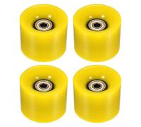 YOKIVE 4 Pcs Skateboard Wheels with Bearing, 80A Skate Scooters Replacement, Great for Skateboarding, Outdoor Street Sports (Golden Yellow, 60mm OD)