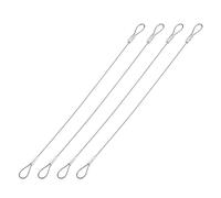 YOKIVE 4 Pcs Stage Lights Safety Cables, 304 Stainless Steel Security Ropes with Double Loops | Great for Party Lighting LED (Silver, 8-Inch, 1mm Dia)