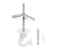 YOKIVE 4 Set Ceiling Hook Kit, Heavy Swag Hanging Hook with Mounting Screw Hanging Plants, Great for Office, Home, Daily Use (White, 1.5x1.3-Inch)