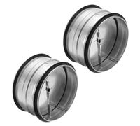 YOKIVE 5-inch HVAC Backdraft Damper, 2 Pcs One-Way Airflow Duct Draft Stopper with Spring-Loaded Folding Blades Inline Fan Vent, Great for Range Hoods Air Ventilation System (Silver Tone)