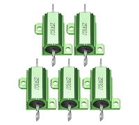 YOKIVE 5 Pcs Aluminum Case Resistor, Office LED Converter Replacement Wirewound Resistance, Great for Daily Use (Green, 25W 8 Ohm)