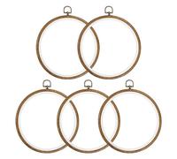 YOKIVE 5 Pcs Embroidery Hoops Frame, 20cm Round Cross Stitch Hoop Ring Imitated Wood Circle Fast Great for DIY Embroidery Art Craft Sewing and Hanging