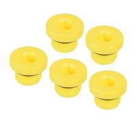 YOKIVE 5 Pcs End Caps, PP Plastic Hold Plugs Male Threaded Hex Socket Sealing Screw with Gasket, Great for Pipe Joints, Valves (Yellow, M16x1.5)