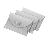 YOKIVE 50 Pack Mini Envelopes, Heart Shaped Clasp | Small Gift Card Holder, Great for Weddings Parties Boutiques(Silver)