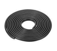 YOKIVE 5m Rubber Edge Trim with Metal Clips, U Channel Edge Guard Protector PVC Weather Stripping Fit 1.2 to 6.4 mm for Cars Doors Fenders Ships Mirror Frames, Black